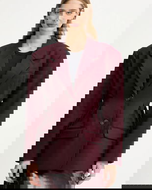 Gestuz sacou culoarea bordo, un singur rând de nasturi, uni, 10910626