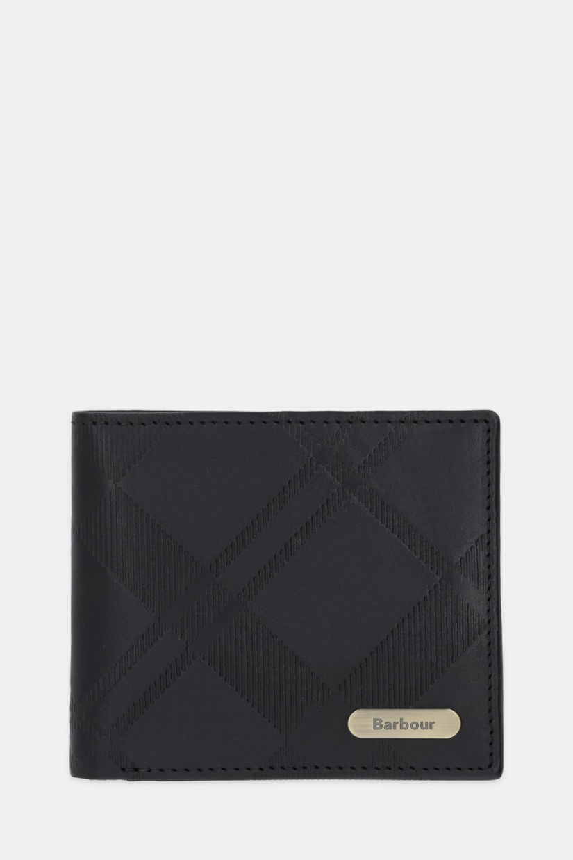 Barbour portofel de piele culoarea negru, MLG0077
