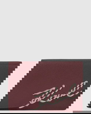 Karl Lagerfeld portofel de piele culoarea bordo, A4W32018