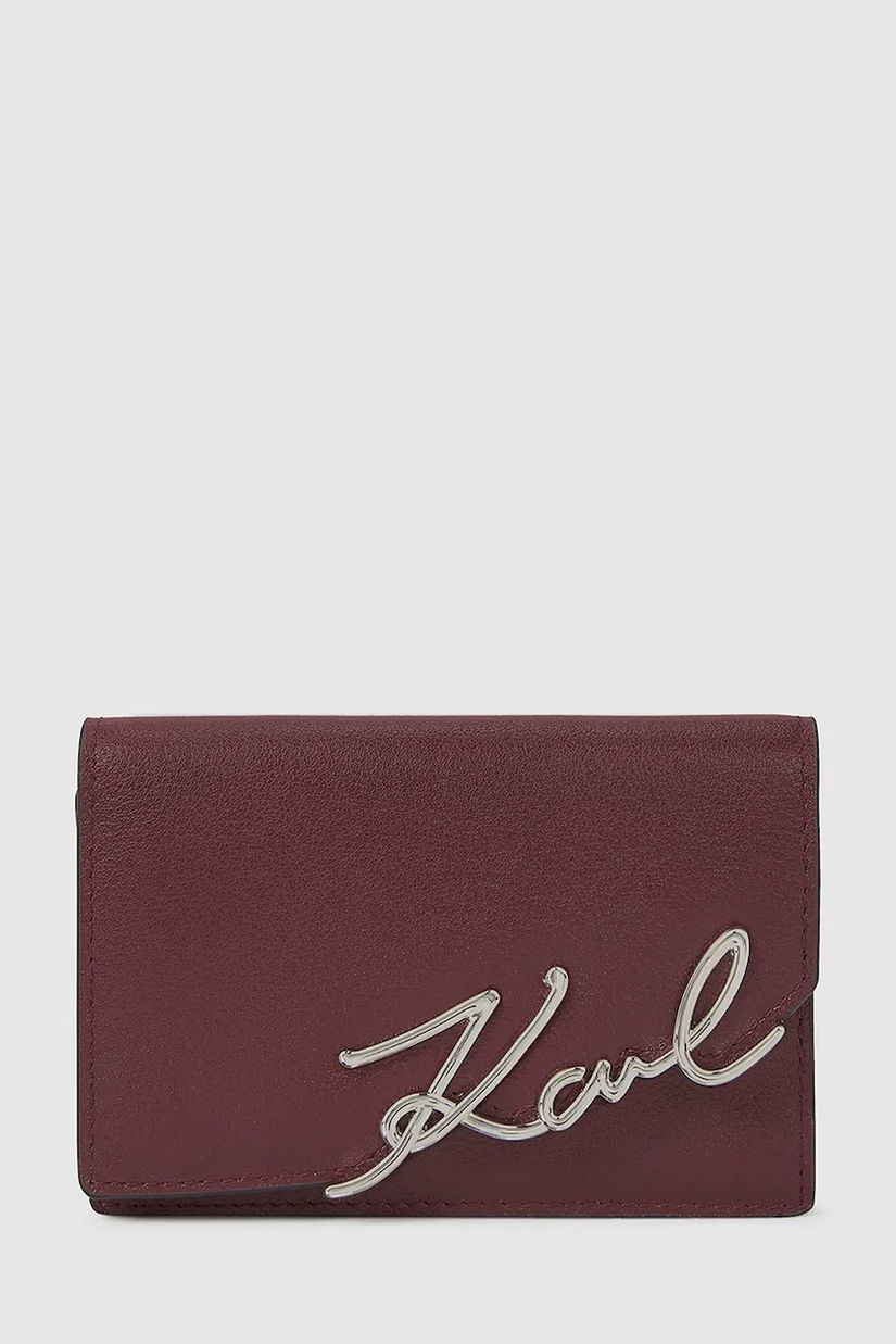 Karl Lagerfeld portofel de piele culoarea bordo, A4W32018