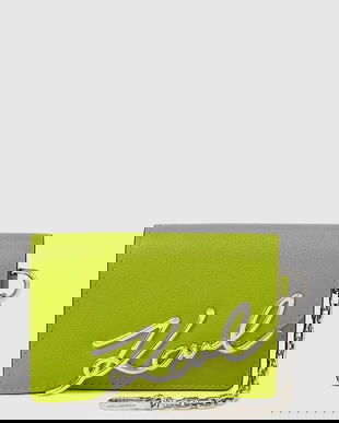 Karl Lagerfeld portofel de piele culoarea verde, A4W32019