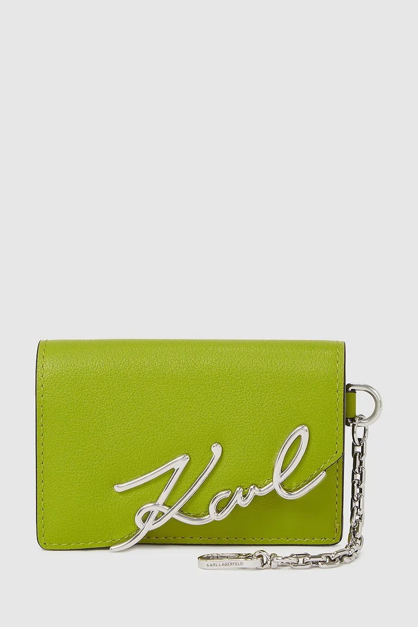 Karl Lagerfeld portofel de piele culoarea verde, A4W32019