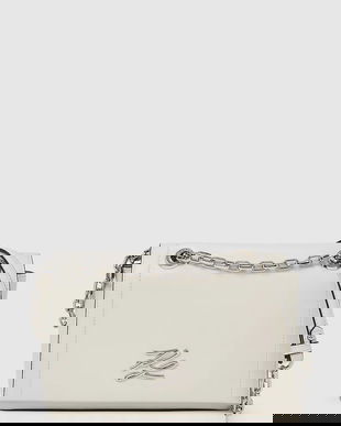 Karl Lagerfeld poșetă de piele culoarea bej, A4W30084