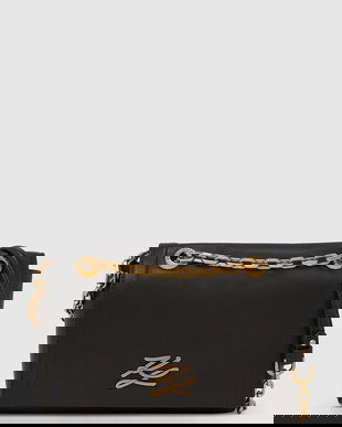 Karl Lagerfeld poșetă de piele culoarea negru, A4W30084