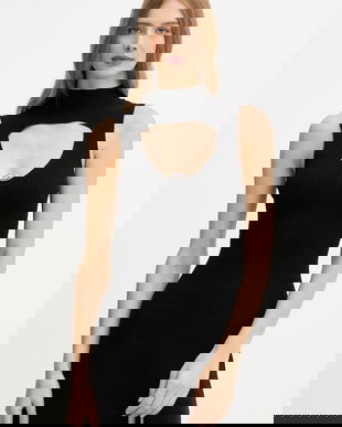 Diesel rochie din lână M-OLONI-SHORT culoarea negru, mini, evazați, A19667.0PLBF