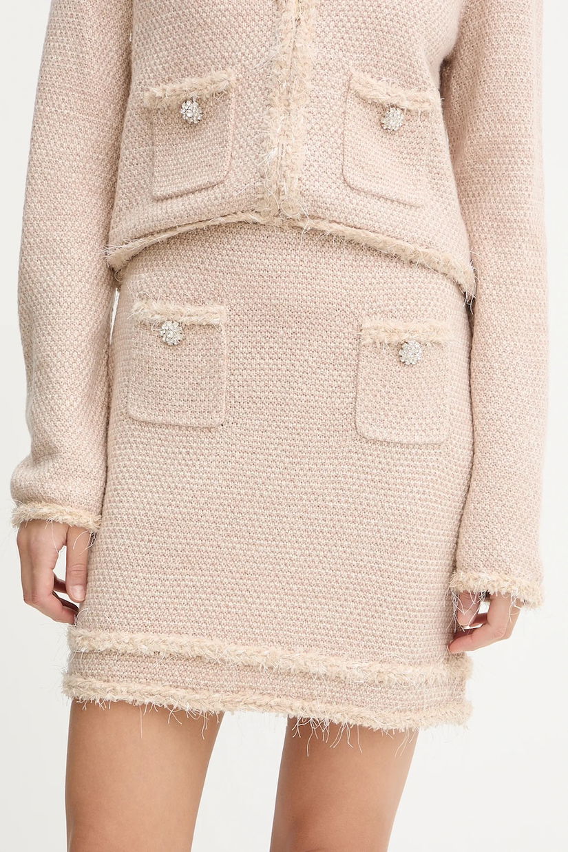 Blugirl Blumarine fustă culoarea bej, mini, evazați, RF5154.MA950