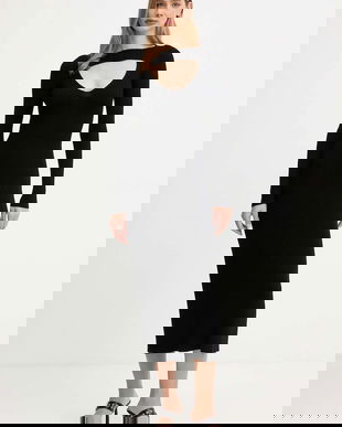 Diesel rochie din lână M-OLONI culoarea negru, maxi, evazați, A18905.0PLBF