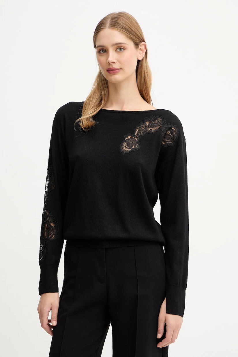 Blugirl Blumarine pulover de lână culoarea negru, light, RF5232.MA82O