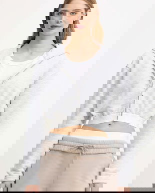 La Mania bluză SEAN culoarea gri, cu glugă, melanj, SEAN