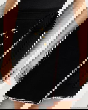 Never Fully Dressed fustă culoarea negru, mini, evazați, NFDKN736