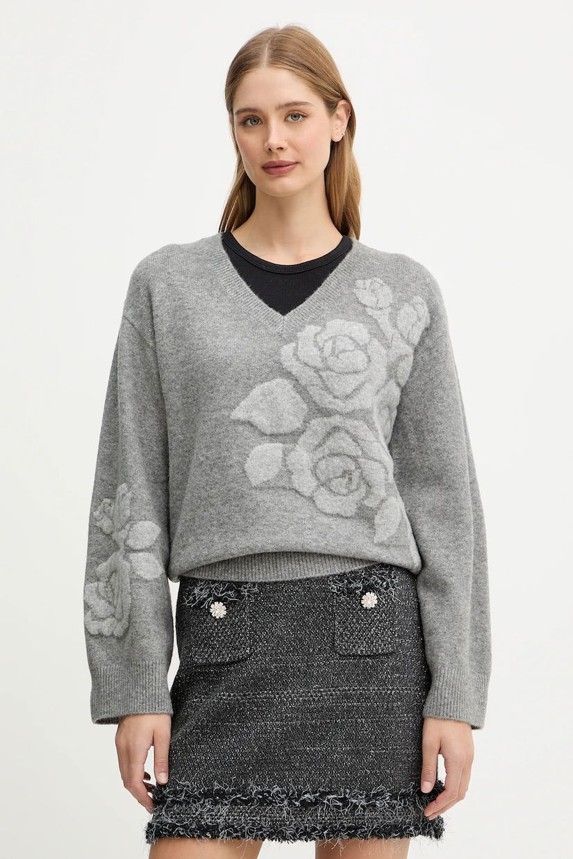 Blugirl Blumarine pulover din amestec de lână culoarea gri, călduros, RF5155.MA870