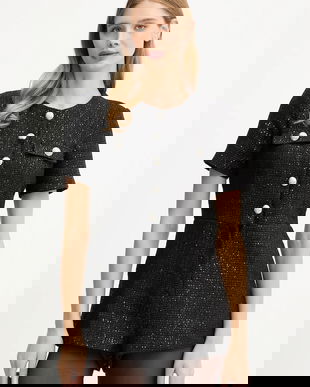 Bardot salopetă culoarea negru, 60098PB