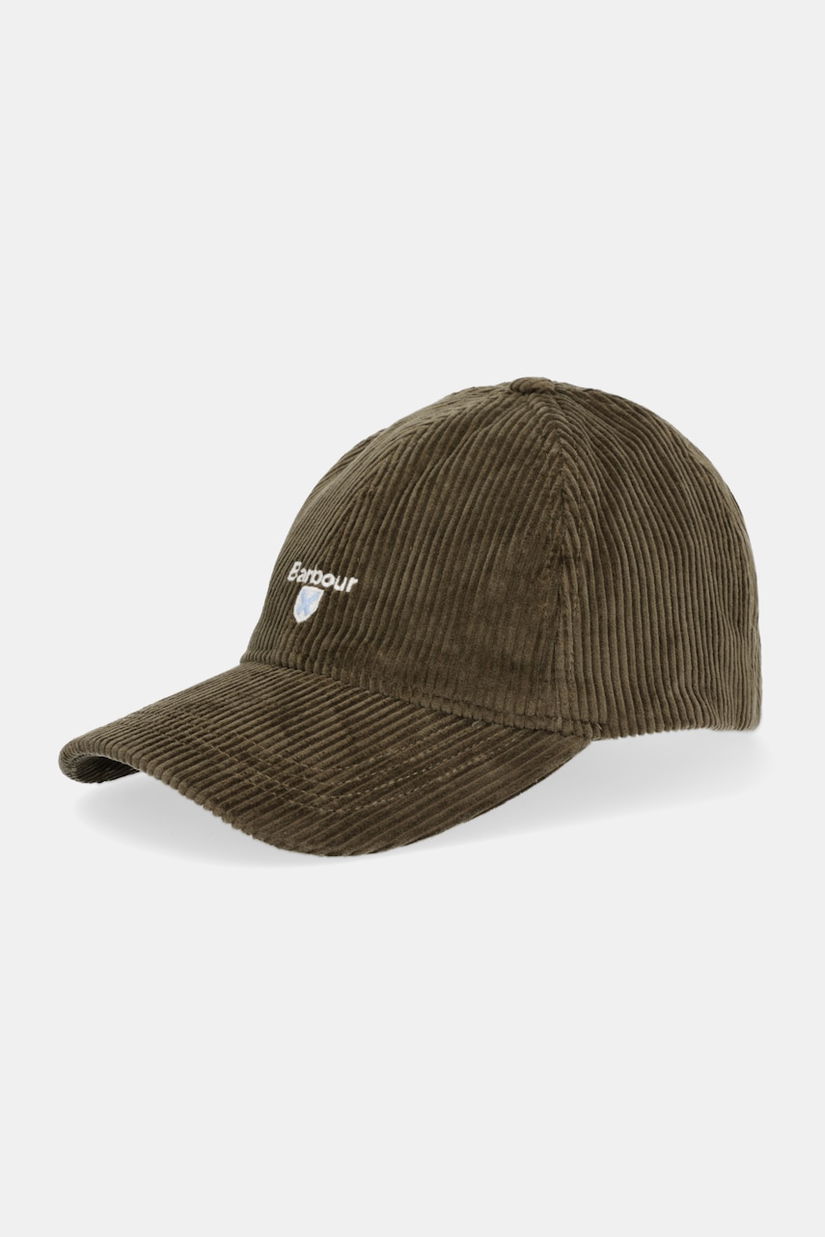 Barbour șapcă de baseball din catifea Preston Cord culoarea verde, MHA0911