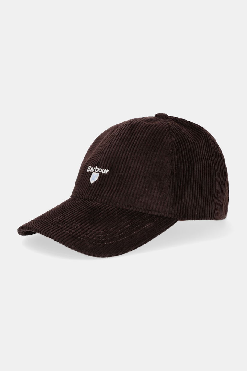 Barbour șapcă de baseball din catifea Preston Cord culoarea maro, MHA0911