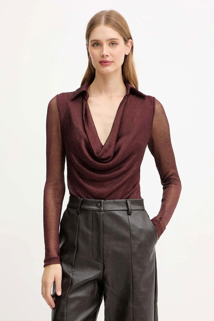 Bardot body culoarea bordo, uni, 59561TB1