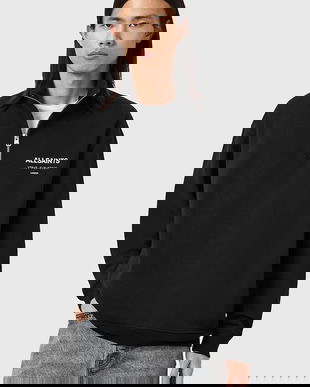 AllSaints hanorac de bumbac UNDERGROUND culoarea negru, cu imprimeu, M042NB