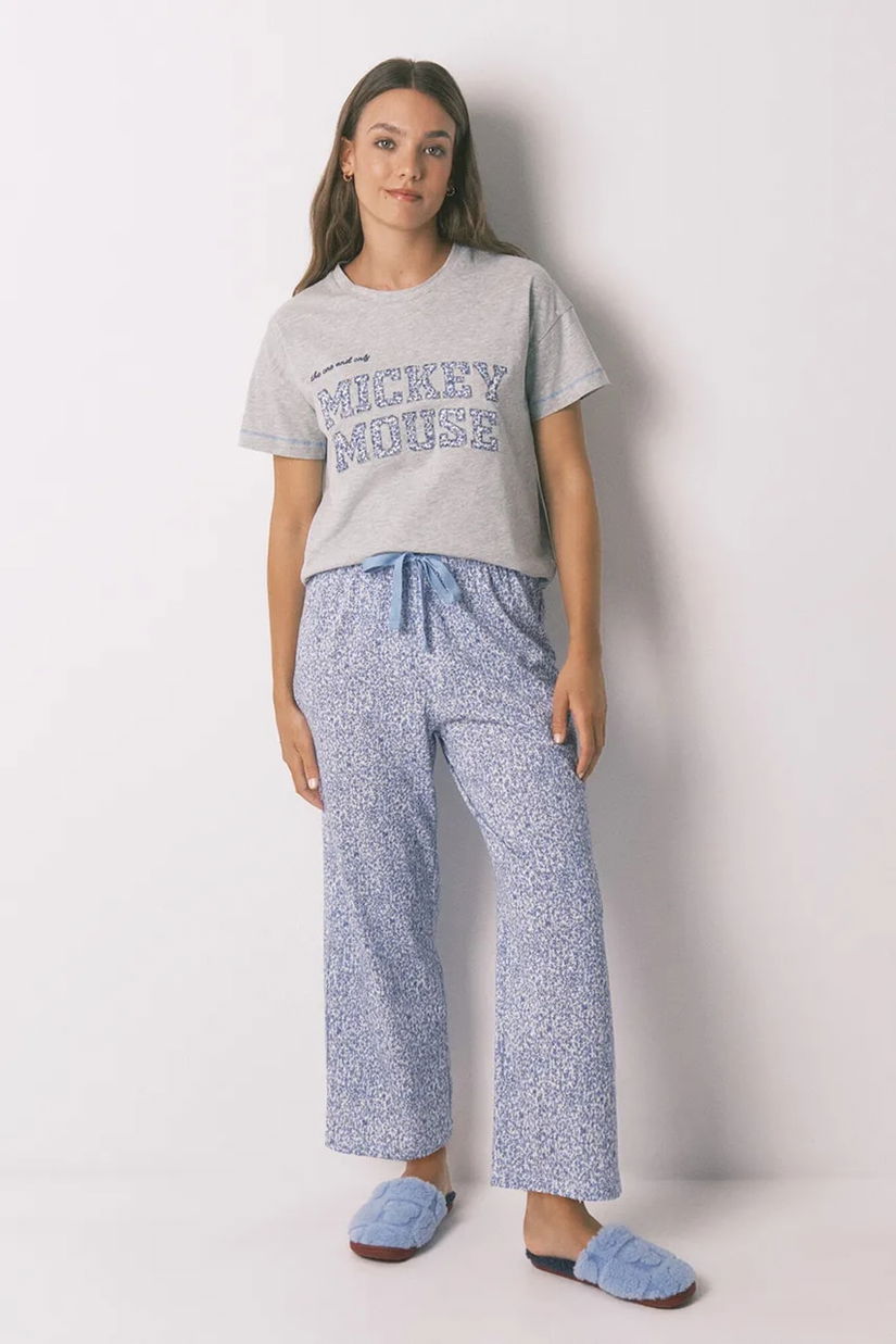 women'secret pijamale de bumbac culoarea gri, bumbac, 3132143