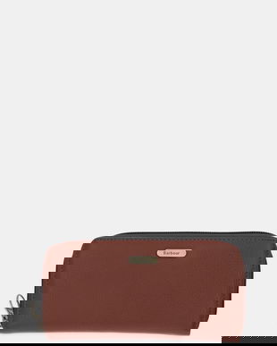 Barbour portofel de piele culoarea maro, LLG0038