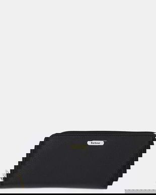 Barbour portofel de piele culoarea negru, LLG0038