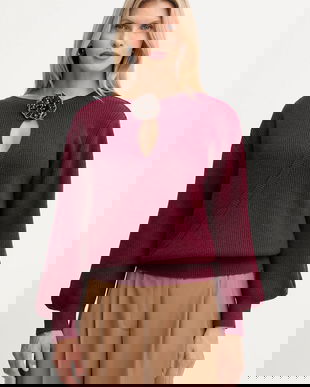 Simona Corsellini pulover din amestec de lână culoarea bordo, light, A25CPMGG0401