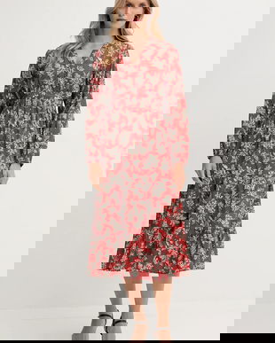 Pepe Jeans rochie culoarea portocaliu, midi, evazați, PL9537695