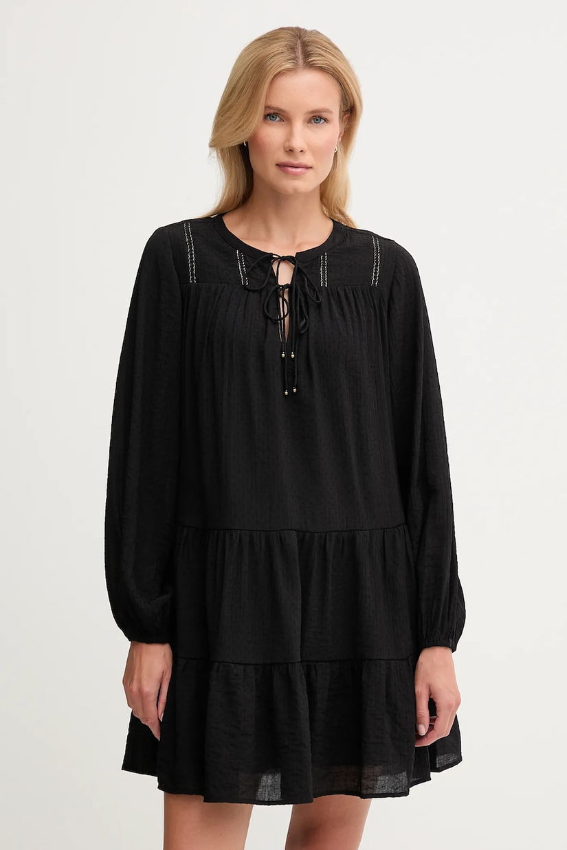 Pepe Jeans rochie culoarea negru, mini, evazați, PL9537696