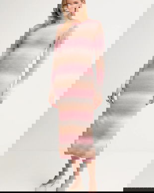 Pepe Jeans rochie din amestec de lână culoarea roz, midi, drept, PL9537713