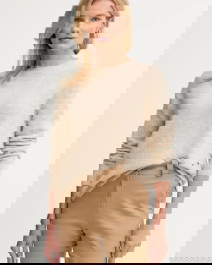 Pepe Jeans pulover din amestec de lână culoarea bej, PL7000031