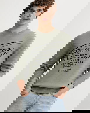 Tommy Jeans pulover de bumbac culoarea verde, DM0DM22253