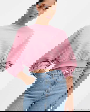 Tommy Jeans hanorac de bumbac culoarea roz, uni, DW0DW21831