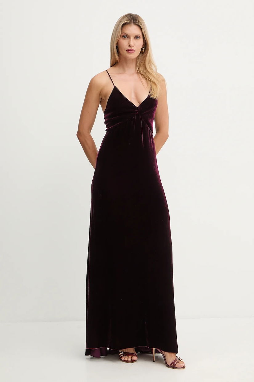 Forte Forte rochie din mătase culoarea bordo, maxi, evazați, 14351.mydress