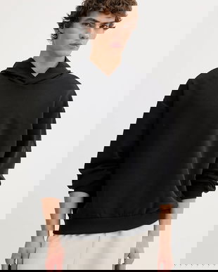 adidas bluză Soft Lux culoarea negru, cu glugă, uni, KB8085