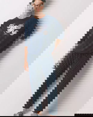 women'secret pijama culoarea bleumarin, 3132142