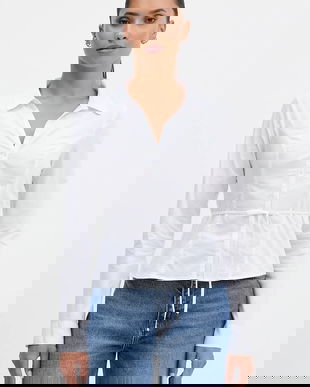 Hollister Co. cămașă culoarea alb, cu guler clasic, slim, KI340-5442