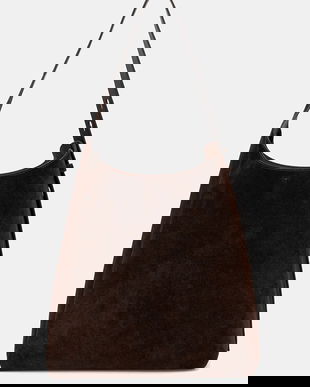 Tory Burch geantă de mana din piele întoarsă Romy Suede Hobo Bag culoarea maro, 175320.201