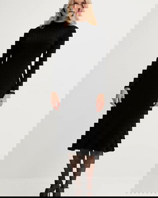 Pepe Jeans rochie culoarea negru, midi, mulată, PL9537749