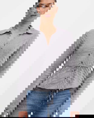 Hollister Co. cămașă culoarea maro, cu guler clasic, slim, KI340-5442