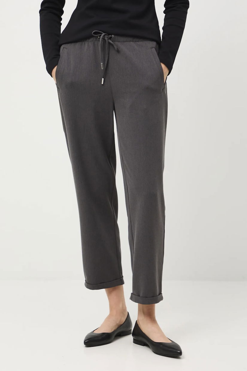 Medicine pantaloni culoarea gri, fason chinos, medium waist