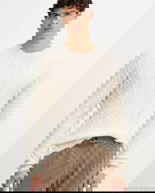 Hackett London pulover de lână culoarea alb, light, HM7000079