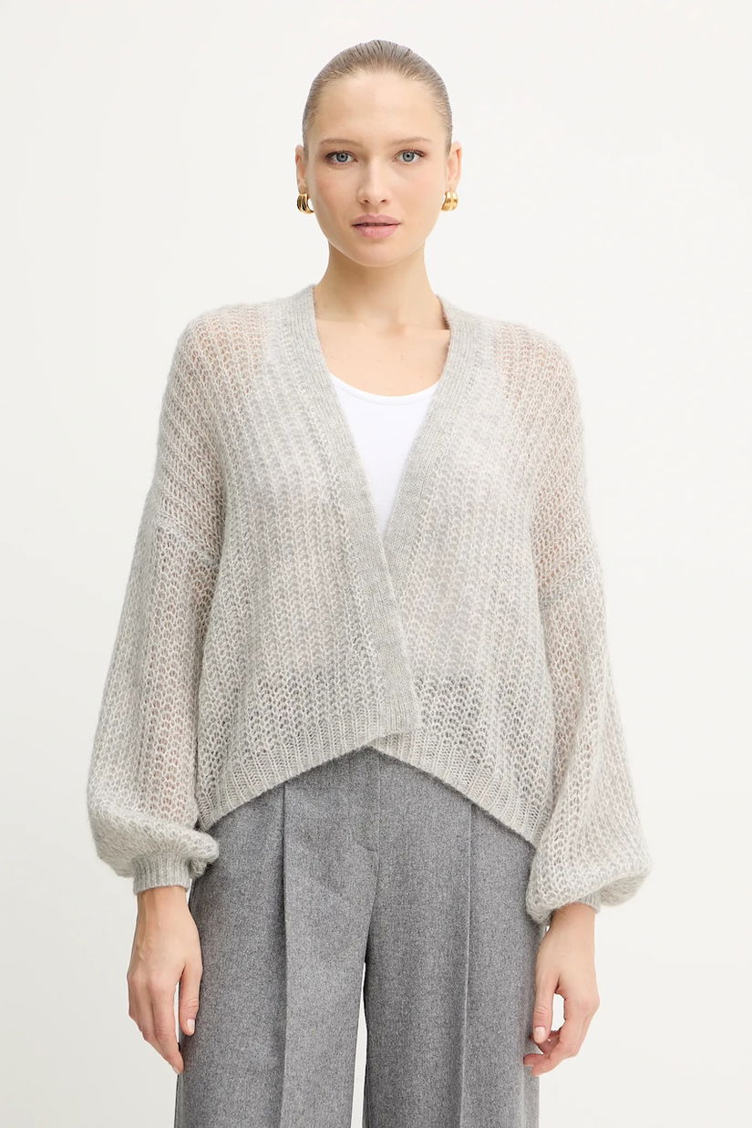 BOSS Orange cardigan din amestec de lână culoarea bej, light, 50545878