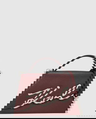 Karl Lagerfeld poșetă de piele K/SIGNATURE culoarea bej, A1W30036