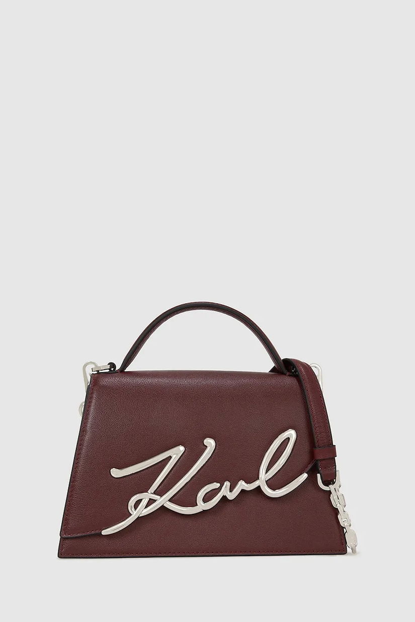 Karl Lagerfeld poșetă de piele K/SIGNATURE culoarea bej, A1W30036