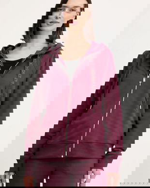 Dkny bluză culoarea bej, cu glugă, uni, DP5J9510