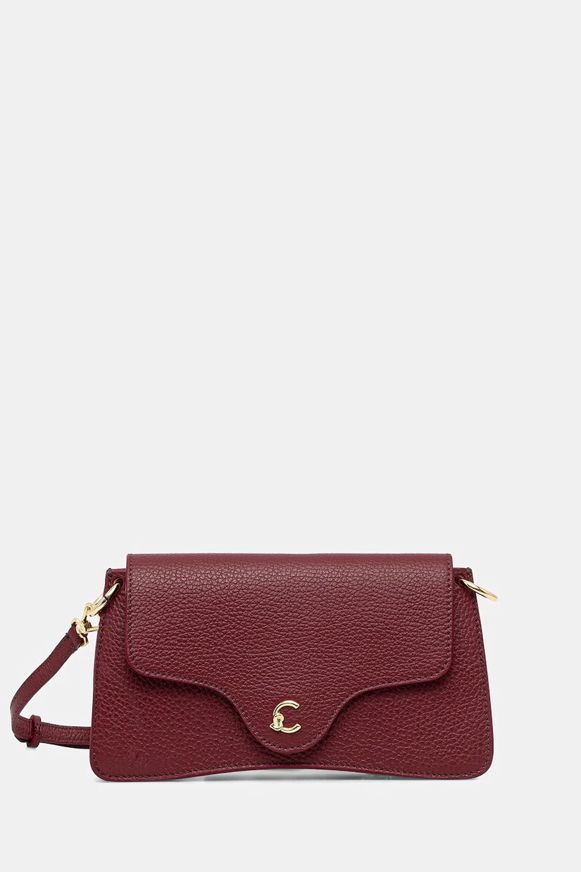 Coccinelle poșetă de piele culoarea bordo, E5 SSL 27 01 01