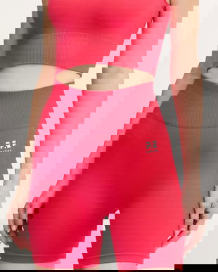 P.E Nation pantaloni scurți de antrenament Restore Seamless culoarea negru, uni, high waist, 243S296