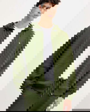 United Colors of Benetton hanorac de bumbac cu glugă, uni, 342ZU500P