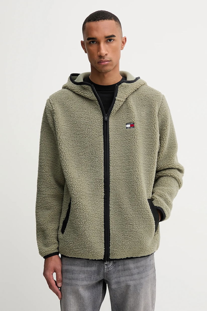 Tommy Jeans hanorac fleece culoarea negru, DM0DM19224