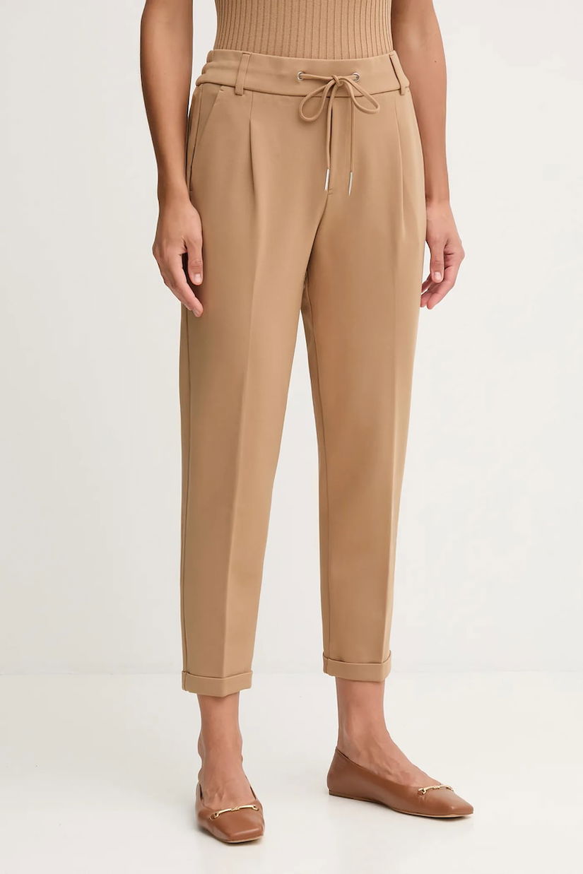 United Colors of Benetton pantaloni culoarea bleumarin, drept, high waist, 4DI4DF00J