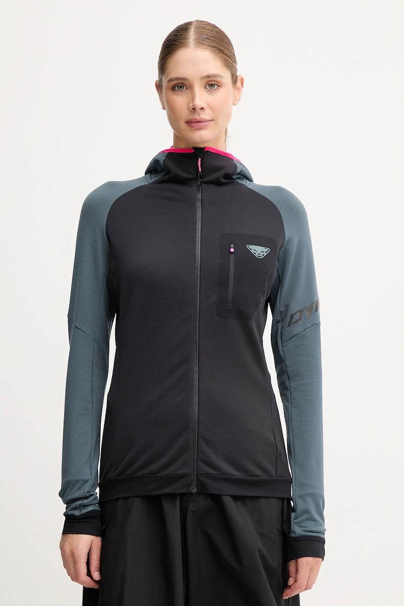 Dynafit hanorac Radical Polartec culoarea verde, cu glugă, cu imprimeu, 08.0000071123
