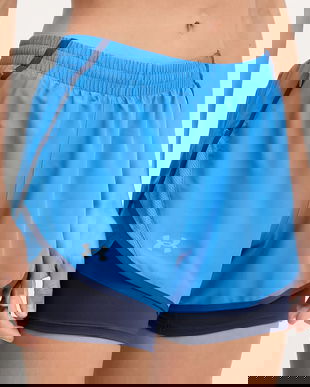 Under Armour pantaloni scurți de alergare Fly By culoarea bordo, uni, high waist